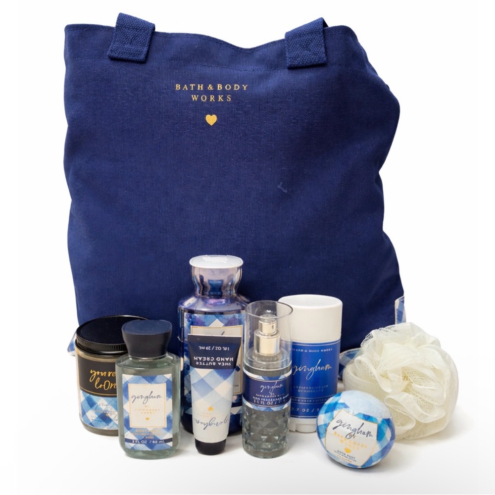 Bath and Bodyworks NWT Gingham Gift Set - Limited Edition Bag Set